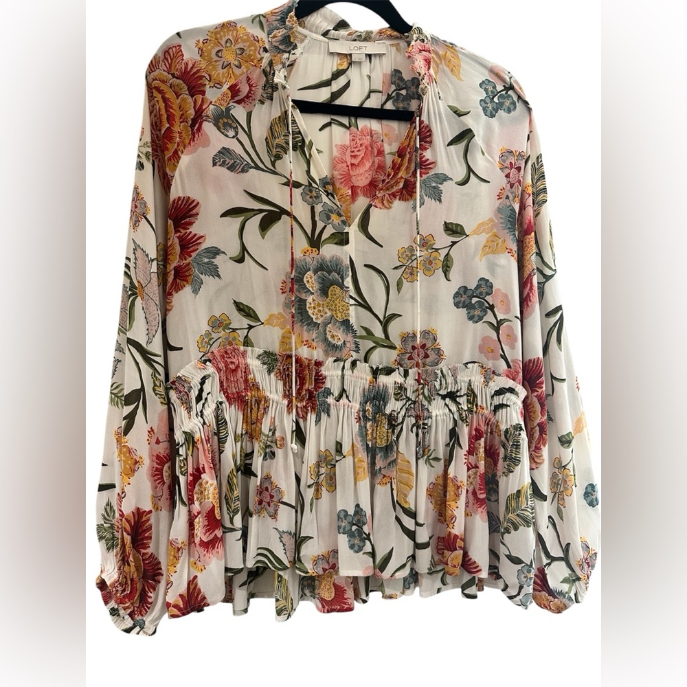 LOFT Multicolor Floral Blouse